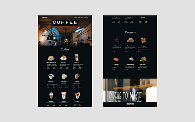 Daily UI Day 043: Food Drink Menu daily daily 100 challenge daily ui dailyui day 043 day 43 design food drink menu design ui ux web web design webdesign