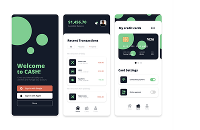 Financial App | CA$H app design branding design designinspiration dribbble flat graphicdesign graphicdesigner minimal ui