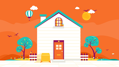 home animation illustration vector