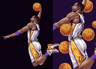 kobe bryant basketball basketball player black mamba illustration design illustrator lakers poster