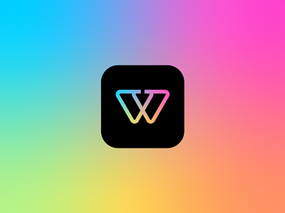 W + Pull Monogram app brand branding gradient identity logo mark monogram vector