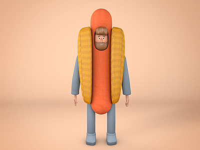 Mascot 3d character character design hot dog hotdog mascot