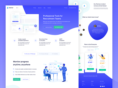 Recrur website design illustraion illustration landing landing page modern ui ux web website