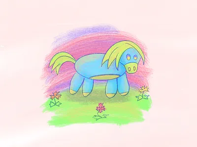 Pony art child children illustration horse illustration ipad picture pony procreate