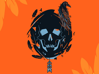 Skull - Take Me Over crown design illustration instagram leaf skull vector