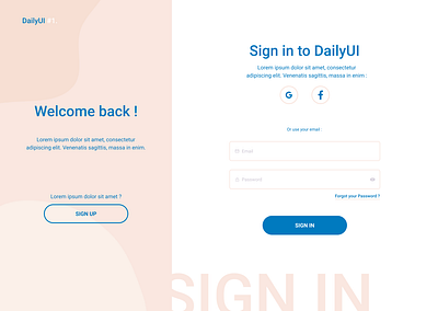 DailyUI#1 Signin design light ui signin ui