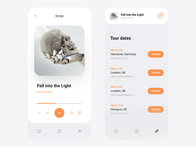 Dailyui #9 clean ui dailyui music app music player tickets ui