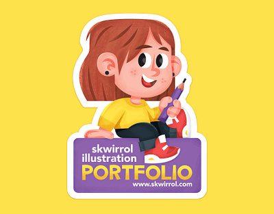 Portfolio Sticker illustration skwirrol