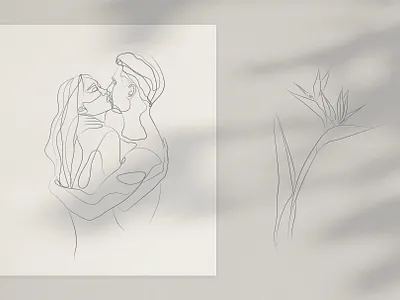 The Touch. Line Art Collection calligraphy continuous line contour drawing illustration kiss line art line artist one line single line