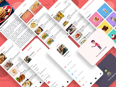 Tiny Recipe App Full Concept. (Again) apple chef concept cook app cooking app design fnaticfaiz food mobile professional professional design recipe recipe app recipes red redesign ui ui design uidesign ux design
