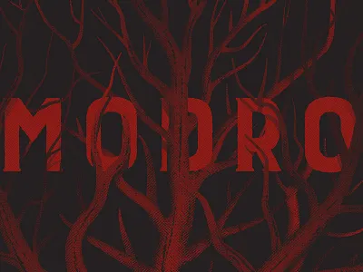 Mystery Project - Tree black branches ep gig poster gigposter halftones illustration poster print red retro roots screen print screenprint silkscreen tree vector vintage wood