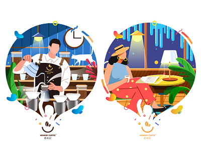 cafe shop 02 branding illustrations ui