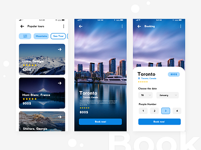 Tour Booking App android app design app app design bright ios app design tour booking app travel app typography ui ux