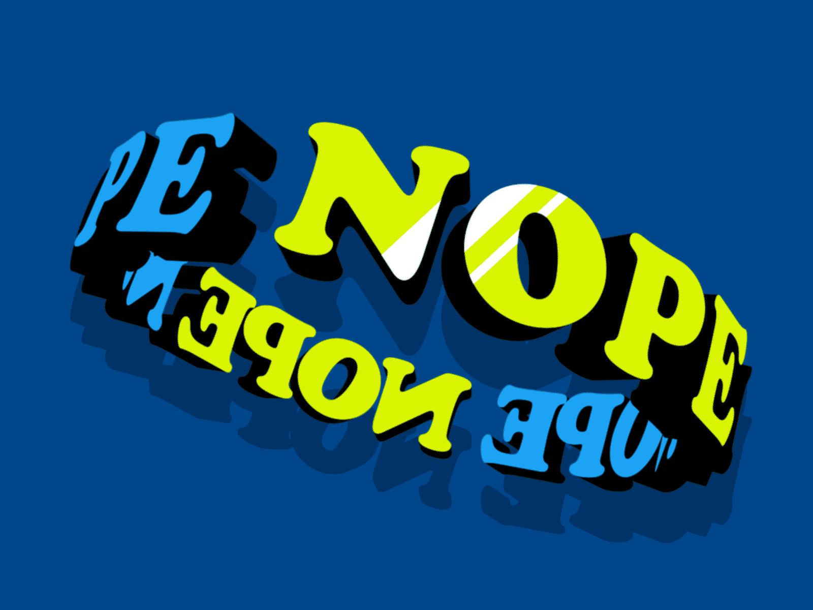 N O P E 3d animation icon illustration logo loop mograph motion nope shadow simple typography
