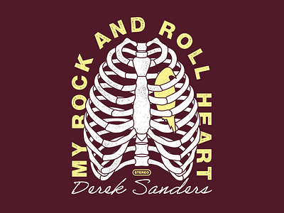 Derek Sanders apparel apparel design band band merch bird clothing crow derek sanders design illustration merch my rock and roll heart raven ribcage shirt stereo tee texture vector