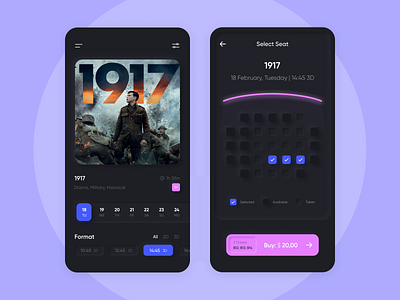 Cinema - Mobile App Concept app design mobile ui neomorphism ui ux