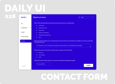 028_Contact Form checklist color contact form daily 100 challenge dailyui desktop app desktop design flat form ios job board logo design menu bar mobile design osx report an issue search bar slide in submit button webdesign