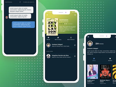 Bookswap - Mobile App app book dark design interface mobile ui ux