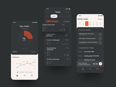 Task Tracker App app design app ui design design studio graphic design interaction interaction design interface mobile mobile app mobile design mobile screens productivity task tracker time management to do list ui user experience user interface ux