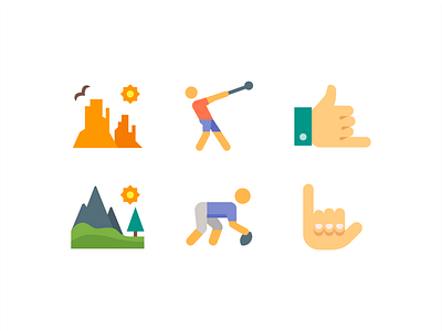 Color style icons color desert design hand hands icon illustration landscape mountain nature sports svg ui vector