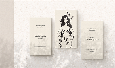 Business Card Design for Organic Skincare Company brand identity branding business card design illustration logo mockup skincare