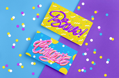 Achievement Cards brush card color colorful colourful art custom handwritten illustration lettering script type typography