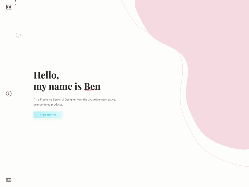 Portfolio website interactions aesthetic animation clean design front end inspiration interaction minimal pastel portfolio ui web design