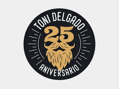 Logo for Toni Delgado Barber Shop 25th Anniversary branding design illustration logo typography