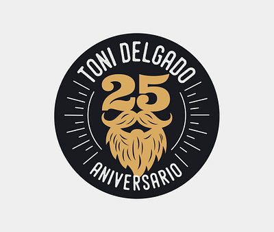 Logo for Toni Delgado Barber Shop 25th Anniversary branding design illustration logo typography