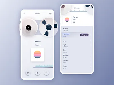 Reel2Reel Music Player - Theme Blue app app design audio blue controls design figma interface music player reel2reel simple sound ui uidesign uiux