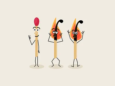2/3 Burned Matches burn burnout illustration match matches vector