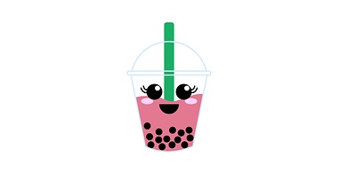 Pink Bubble Tea affinity designer boba bubble tea design graphic illustration illustration art