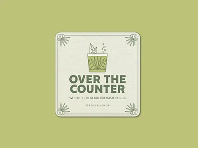 House Shrub OTC Recipe branding coaster design cocktails design prohibition recipe