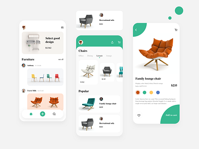 Furniture App UI Concept app furniture design mobile app ui ux