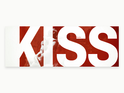 Kiss art color concept design flat graphic graphic design idea illustration kiss minimal red rodin sculpture typography typography art