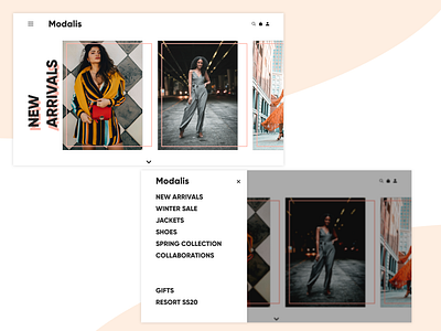 Fashion website landing and menu concept adobe xd branding design fashion brand ui ui design ux web design website