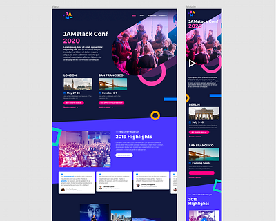 JAMstack Conference Website branding design illustration logo mobile app prototype prototyping ui ux wireframe