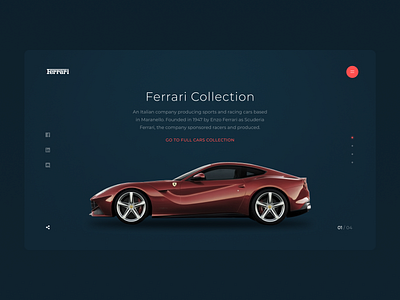 FERRARI WEBSITE | 1 DAY = 1 SITE (CHALLENGE) after aftereffects app brutalism cars clean corporate dark ui digital ferrari figma flat illustrations landing minimalism motion photoshop sketch webdesign website