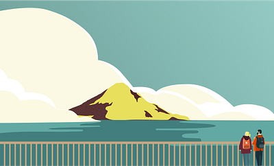 mountain and clouds design illustration marriott