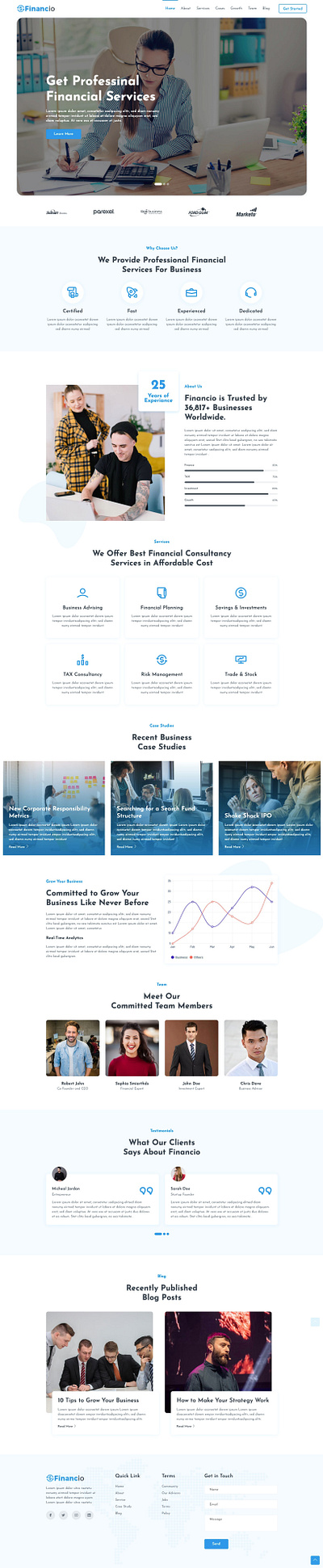 Free Finance And Investment Website Template - Financio accounting bootstrap business clean finance free freebie html html5 investment template theme