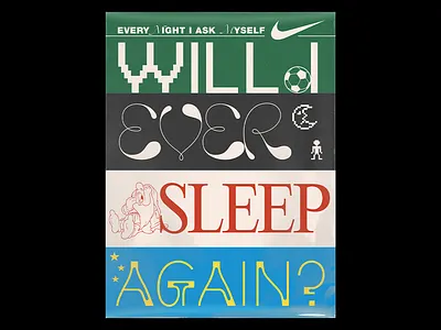 sleep again(?) brand branding clients poster poster art poster design sleep texture type work