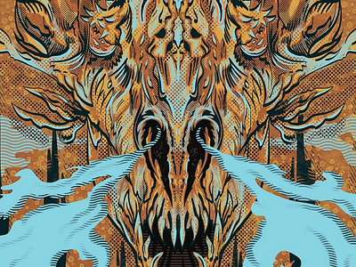 Bleed the Sky 2020 Tour Admat Close Up halftones illustration