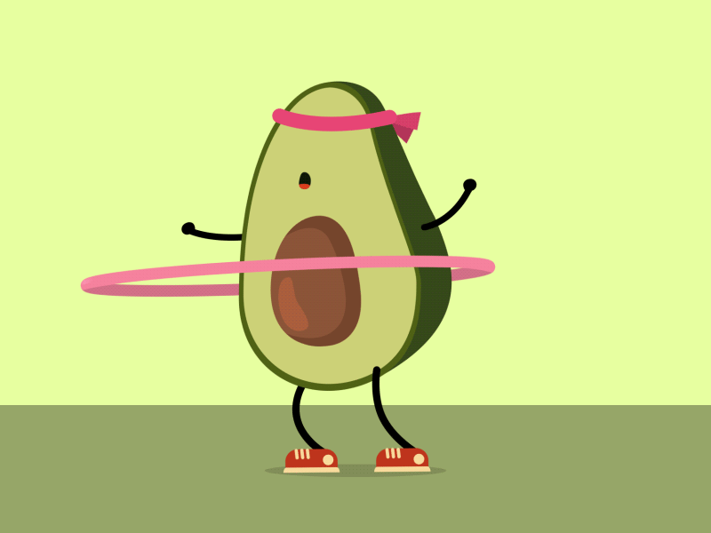 Hula hula 2danimation aftereffects aguacate animación animation animation 2d animations avocado character animation ejercicio gif gif animated green healthy hula hoop ilustración ilustration ilustrator motion workout