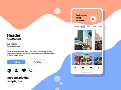 Trip Planning App - Style Tile app branding design typography ui ux vector