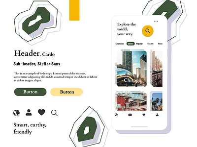 Trip Planning App - Style Tile 2 app branding design illustration minimal typography ui ux vector web