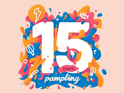 Pampling 15 Years 15 branding colors design illustration paint pampling procreate