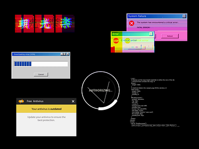 Glitch Interface antivirus cyberpunk download error future future logo glitch glitch art microsoft motion reality technology ui virus