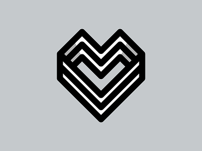 heart brand design icon logo simple white