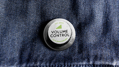 Volume Control Anniversary Badge belfast branding guitar merch design merchandise music northern ireland rock