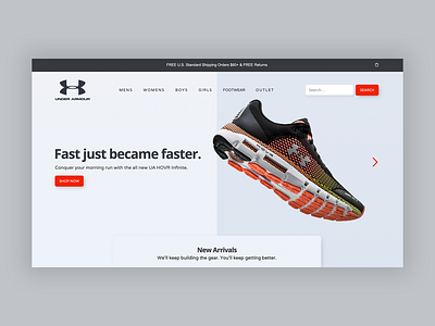 Under Armour Footwear Concept app app design application branding fashion fitness fresh graphic design ui ui design ux ux design web design website